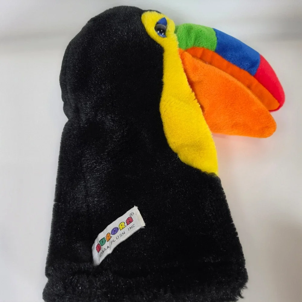 Aurora Toucan Hand Puppet Plush‎ Bird Black Rainbow Tropical Golf Club Cover 11